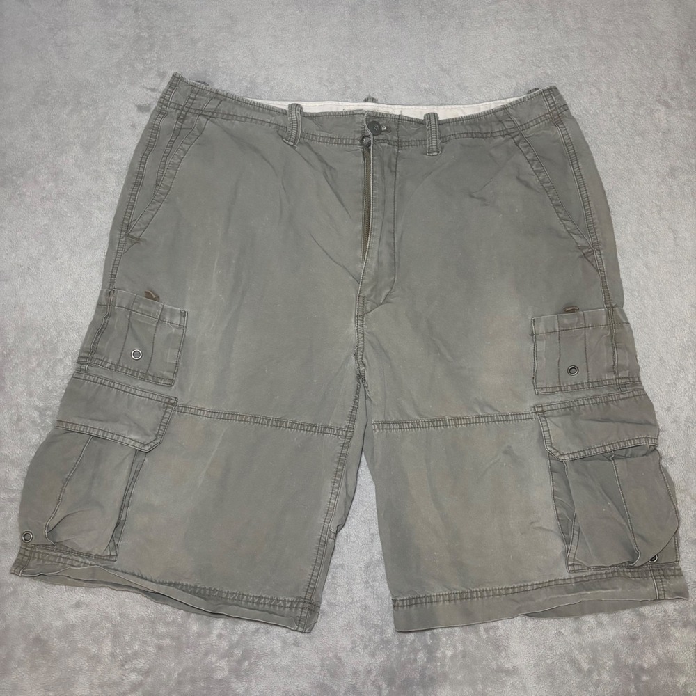 American Eagle Outfitters Cargo Shorts 36 Gray Y2K Utility Long Shorts